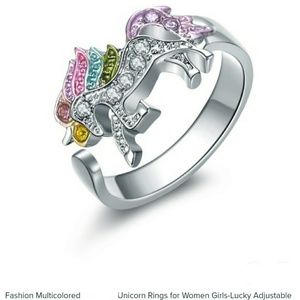 WGP adjustable crystal unicorn ring